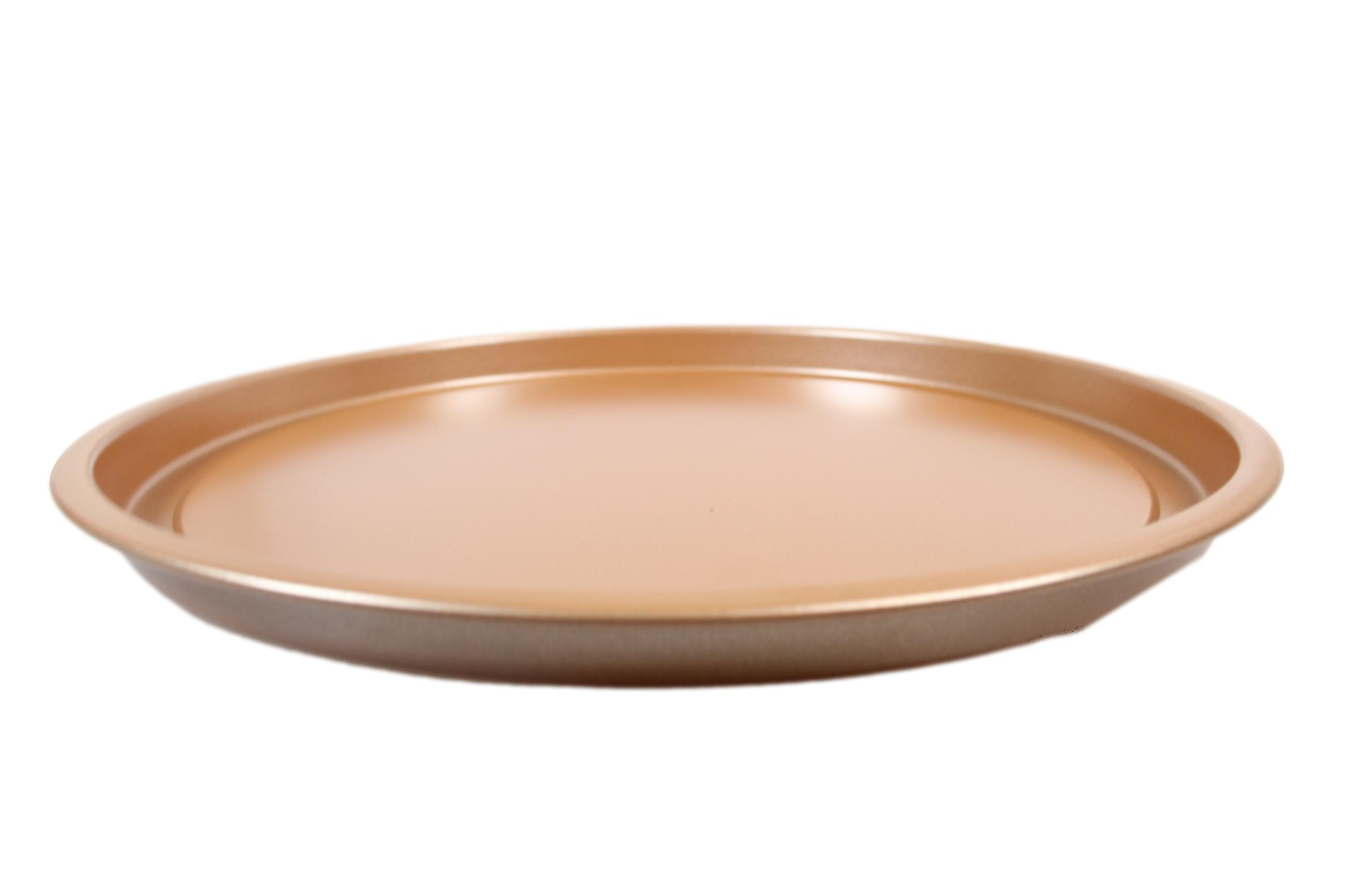 Round Copper Crispy Oven Tray Set of 2 30 x 5 cm 6621