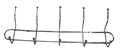 Metal Chrome 5 Hook Coat Hanger 40 x 13 x 5cm 0717