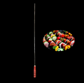 Long Metal BBQ Kebab Skewer Stick 71 cm Wooden Handle KB2