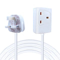 ExtraStar 1 Way Gang Extension Lead with Cable 3m White KFESB1/3M A