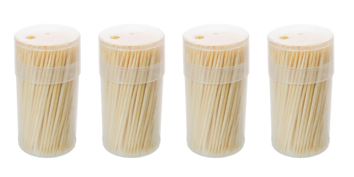 IIGEurope Bamboo Cocktail Sticks Toothpicks Pack of 4