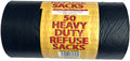 Black Heavy Duty Refuse Sacks Roll of 50 LL5753 A