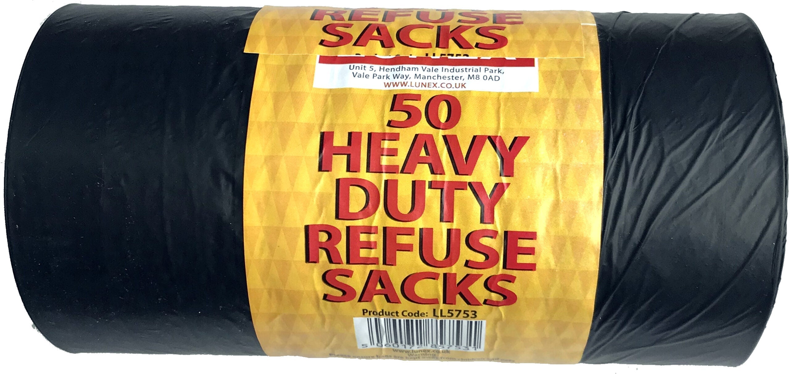 Black Heavy Duty Refuse Sacks Roll of 50 LL5753 A