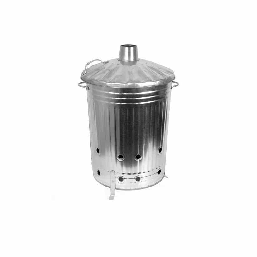 Portable Mini Galvanised Steel Garden Fire Bin Incinerator for Burning Wood 29 x 26cm CK3004 / 4902 / FBS