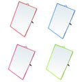 Desk Table Plastic Coloured Border Square Shaped Mirror 14.5cm x 19.5cm  0180