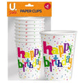 Happy Birthday Party Paper Drinking Cups Pack of 6 P2704