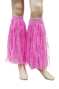 Pink Hawaiian Hula Straw Leg Cuffs