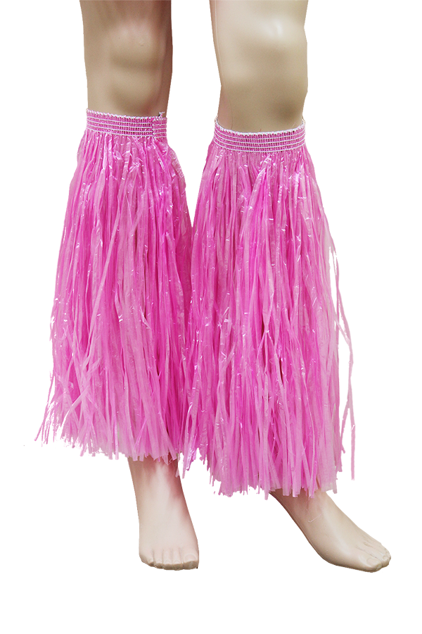 Pink Hawaiian Hula Straw Leg Cuffs