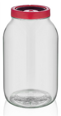 Plain Glass Food Cereal Oats Storage Jar with Plastic Lid 8 Litre