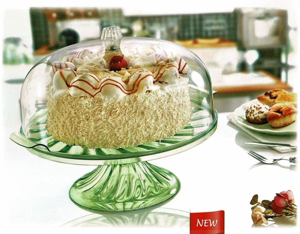 Plastic Crystal Cake Pastry Stand with Cover 28.5 x 25 cm SA205