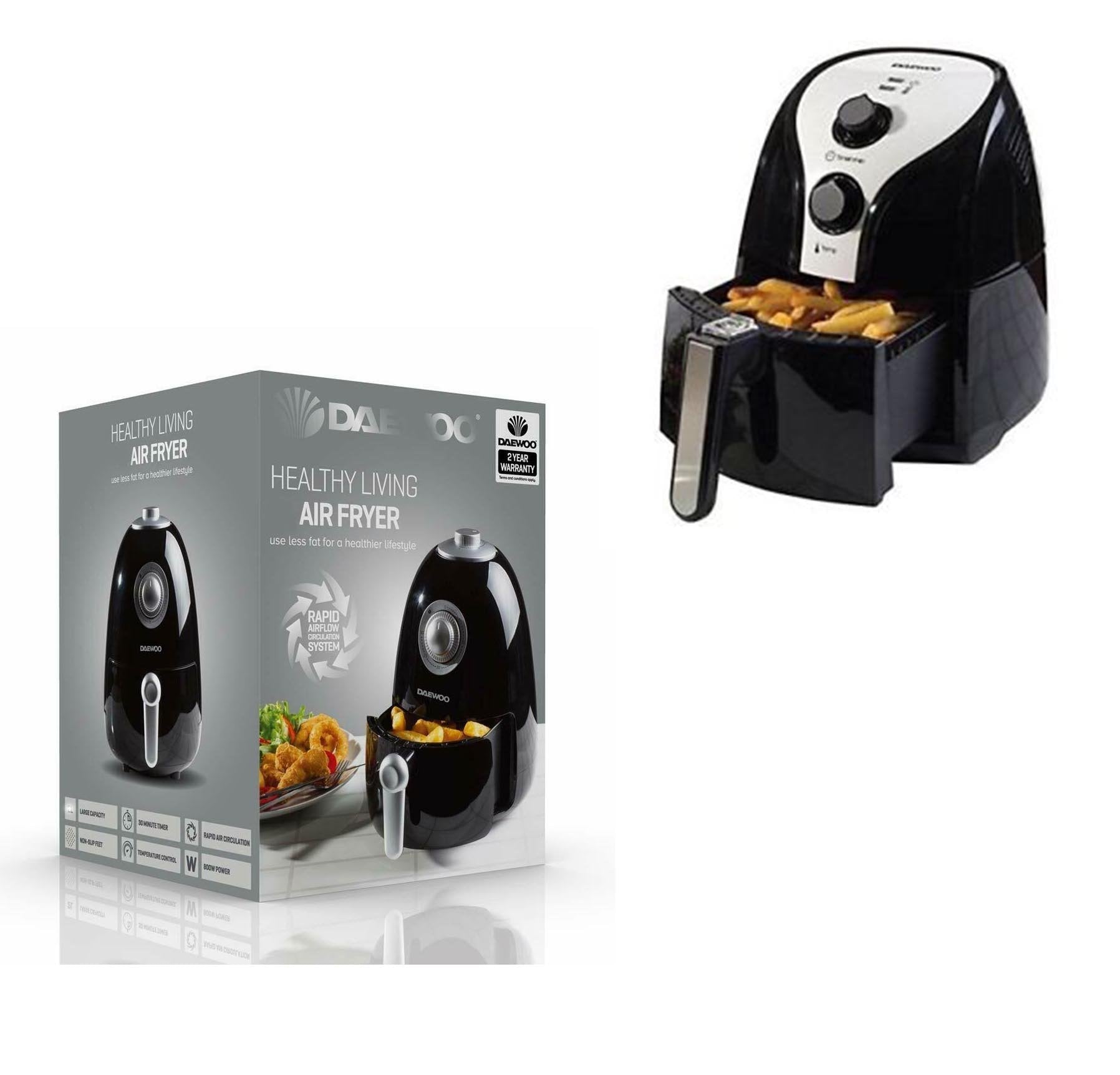 Daewoo 3.6L Air Fryer Cooking Healthy Living Oil Free Rapid Air Flow Circulation SDA1553 A