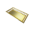 Plastic Rectangle Bamboo Style Serving Tray 32 x 53 x 7 cm Gold SG4098