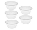Disposable Plastic Round Food Container 16oz / 500ml Pack of 5 SK28161