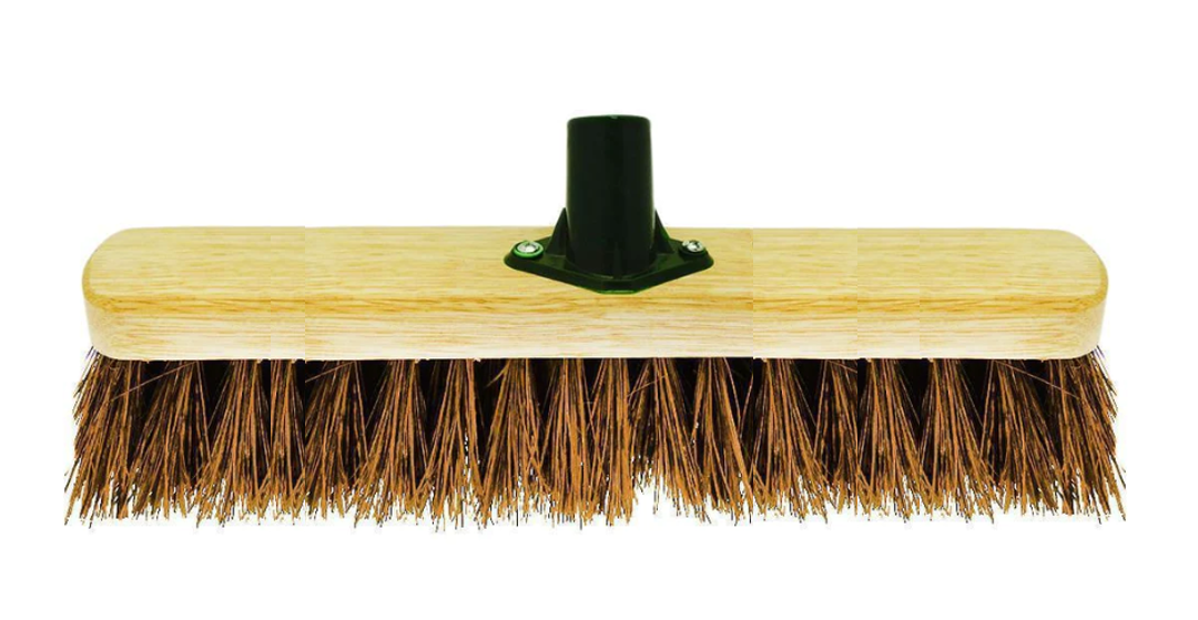 18" Hard Bassine Garden Wooden Broom Brush Head SK29394