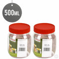 Plastic Kitchen Pet Food Storage Jar 500 ml Pack of 2 ST00098