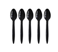 Reusable  Plastic Spoons Pack of 100 Black ST81546B