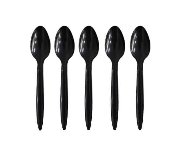 Reusable  Plastic Spoons Pack of 100 Black ST81546B