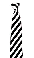 Satin Black/White Striped Neck Tie