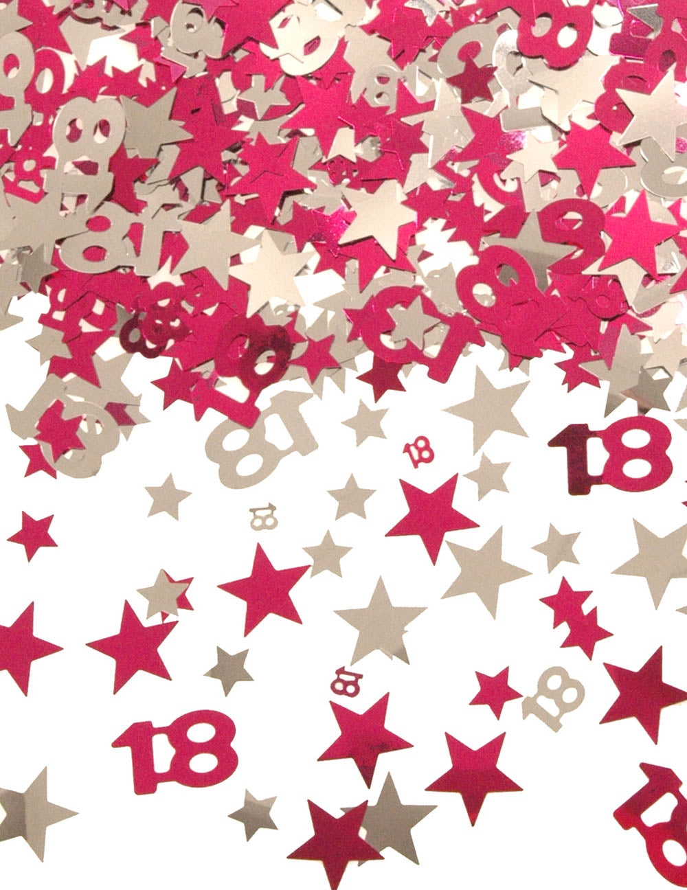Silver Pink Star Confetti (Aged 18)