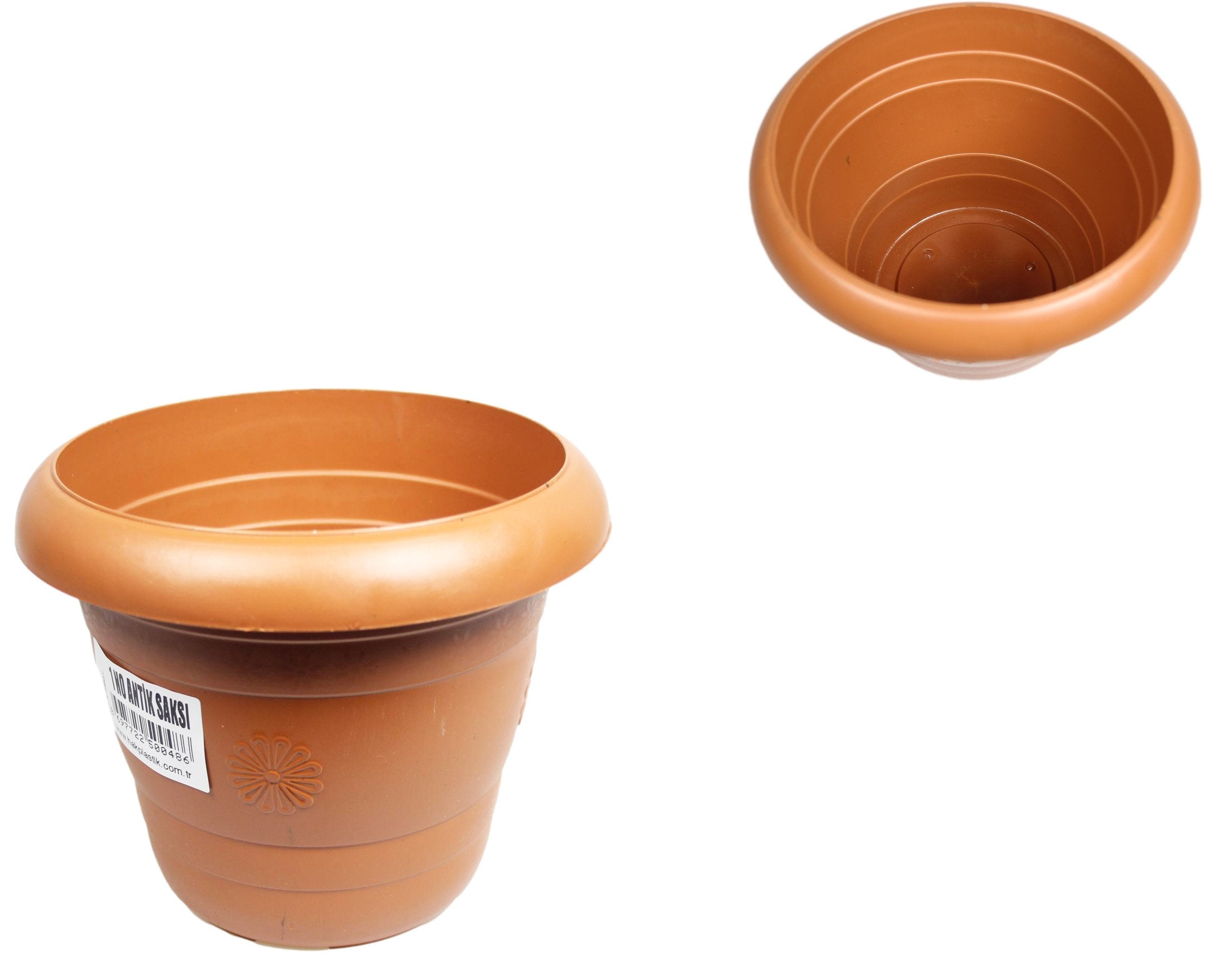 Plastic Brown Garden Flower Pot No.1 15 x 14 cm 0486