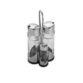 Kitchen Metal Glass Bottle Oil Vinegar Spice Shaker Rack 16 cm Set of 4 0854 / 7016 (Parcel Plus Rate)