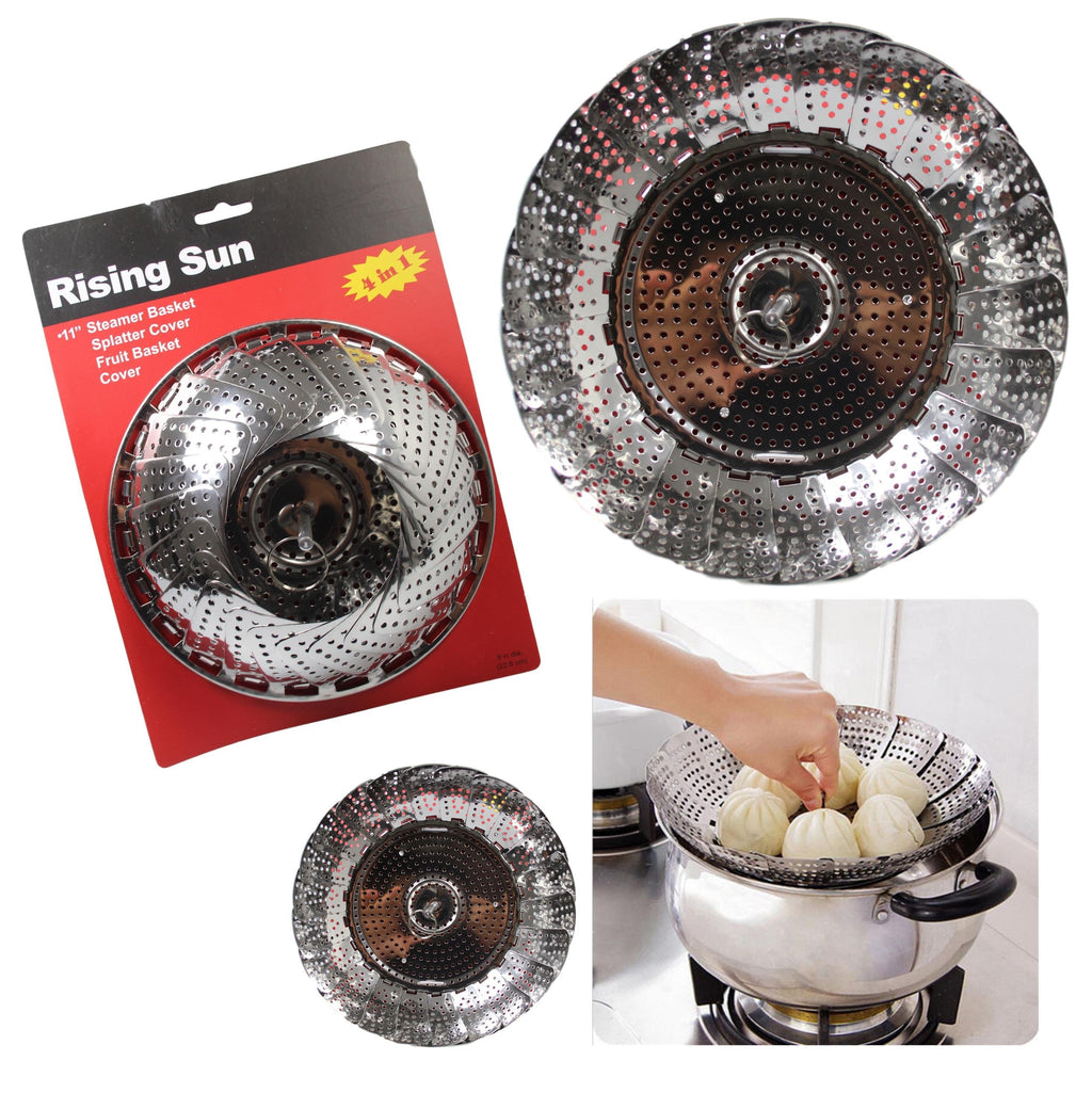 Stainless Steel Vegetable Food Steamer Basket Bowl 11" 5208 A
