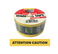 Yellow "ATTENTION CAUTION" Warning Tape 48mm x 50 Metre TS60505