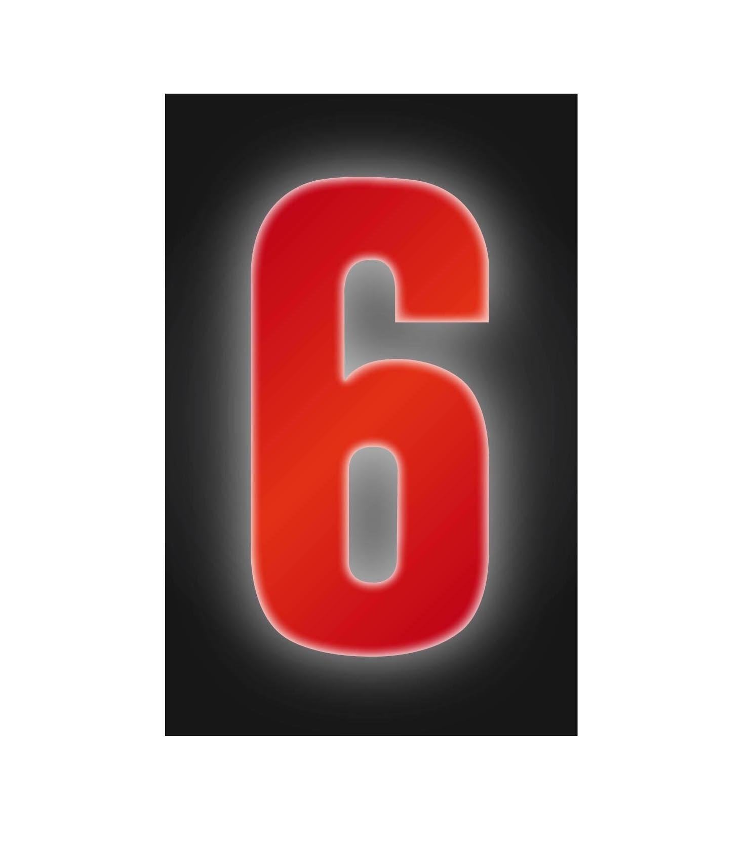 x 1 High Visible Wheelie Bin Reflective Number 6 Sticker Home Dustbin Office 16cm TT-0116