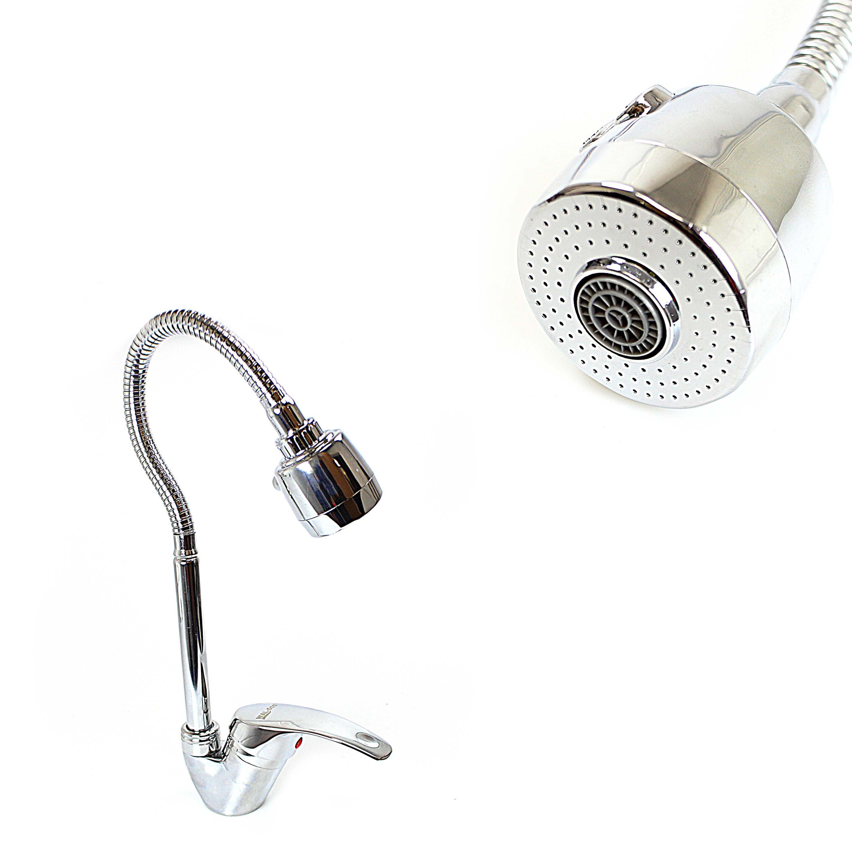 Kitchen Sink Flexible Sprayer Tap Water Spray Adapter Adjustable Pull Chrome 0848