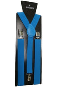 Wickedfun Turquoise Plain Braces 2.5 cm
