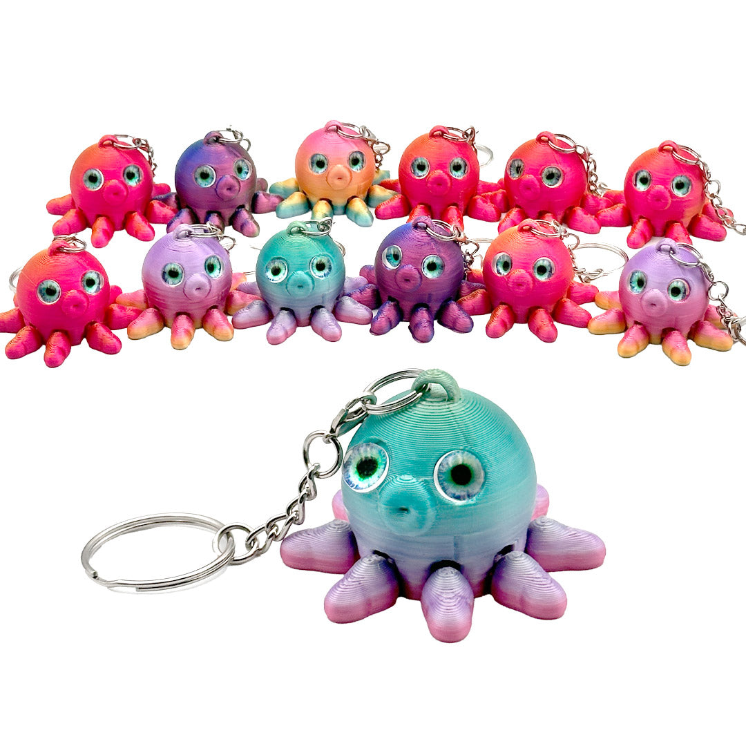 U-010  3D Octopus Keyring Multicolour