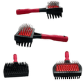 Plastic Double Sided Pet Dog Brush Metal Bristles with Handle 17 cm Assorted Colours 2027