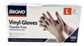 100 Large Disposable Vinyl Clear Examination Gloves Powder Free Latex Free Gloves VG003