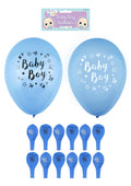 Baby Boy Party Birth Celebration Balloons 23cm Pack of 12 Blue SKU X38745