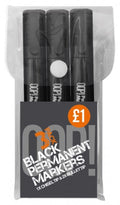 OOP! Black Permanent Markers Pack of 3 A2410