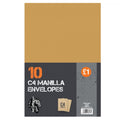 C4 Manila Envelopes Pack of 10 A2435