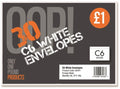 OOP! C6 White Envelopes Pack of 30 A2441