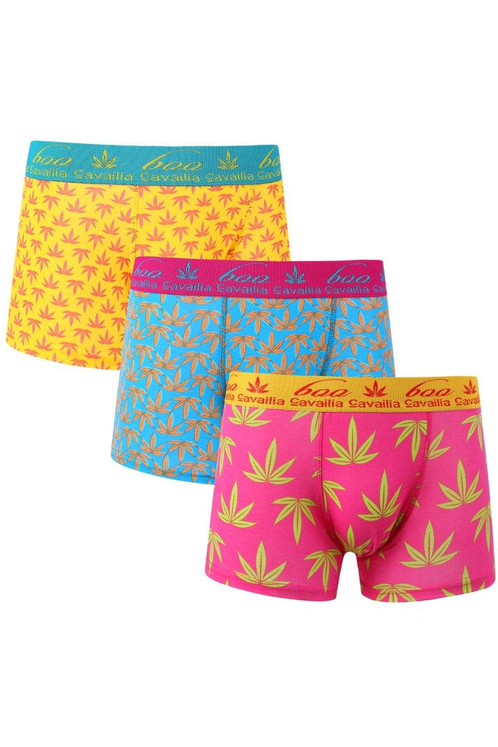 Active Star Funky Cannabis Leaf Print Boxer Shorts (Pack of 3)