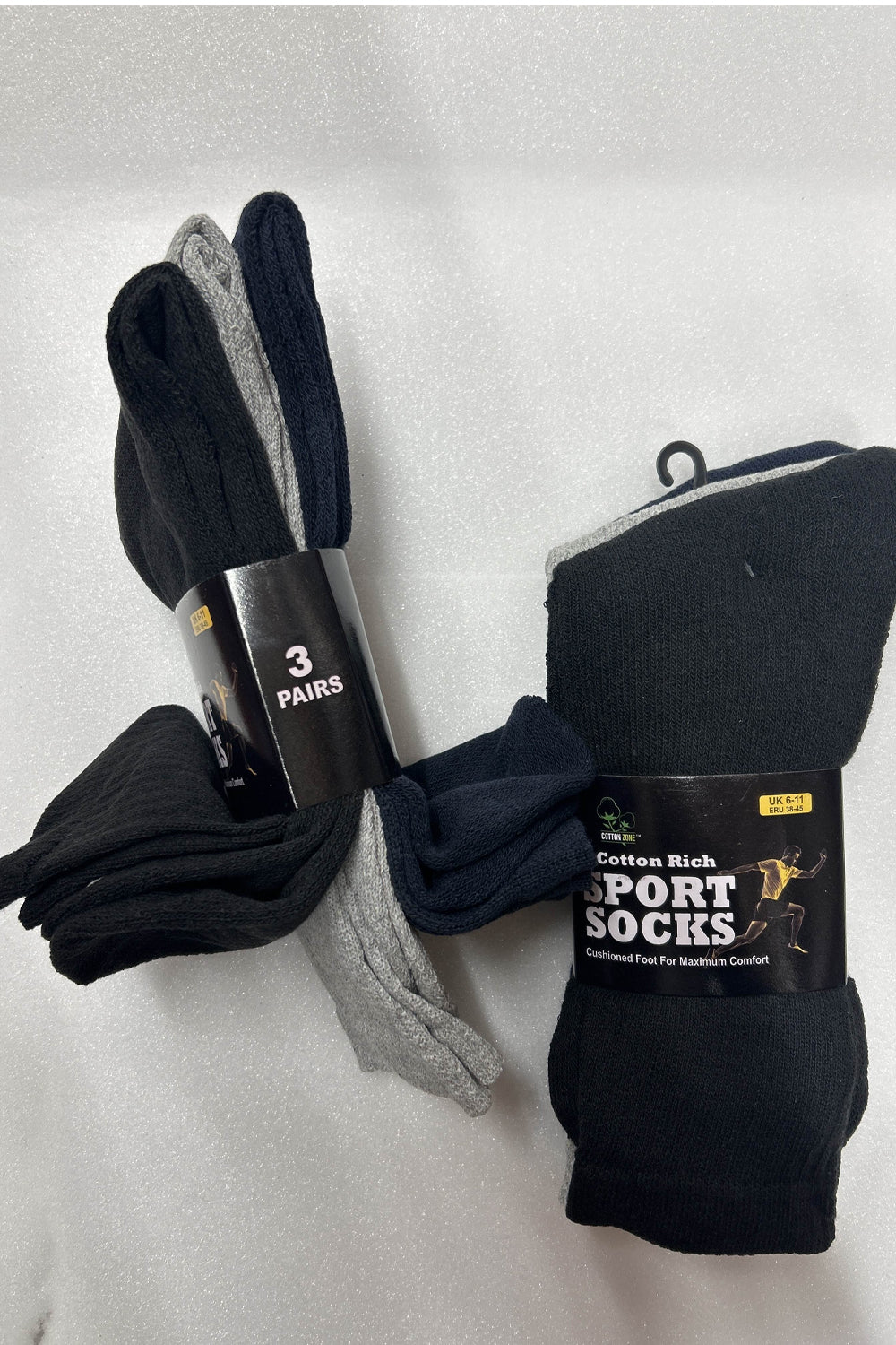 Active Star Men Cotton Rich Sport Socks (Pack of 3 Pairs)