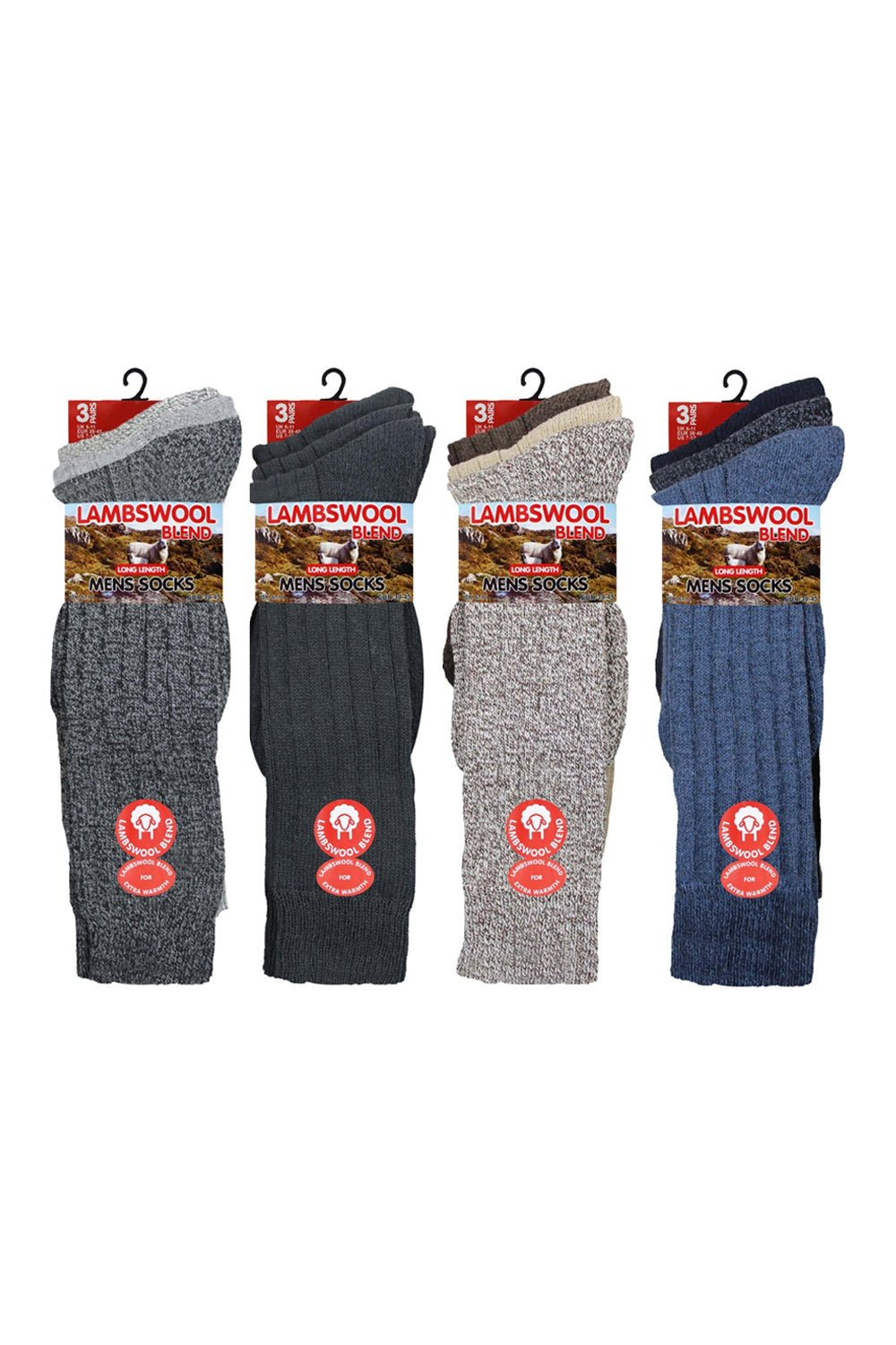 Active Star Men Lambswool Blend Long Length Socks (Pack of 3 Pairs)