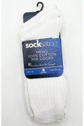 Active Star Men's Cotton Rich White Socks (Pack of 3 Pairs)