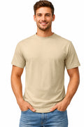 Active Star Men's Crew Neck Half Sleeve T-Shirt Beige
