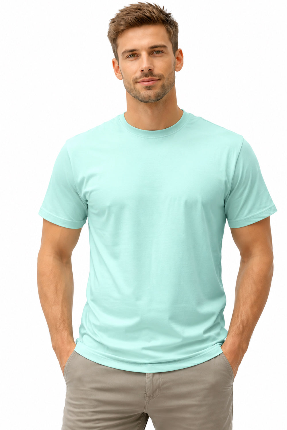 Active Star Men's Crew Neck Half Sleeve T-Shirt Mint Green