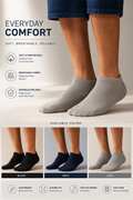 Active Star Men's Trainer Socks Black, Navy, Grey (Pack of 3 Pair)