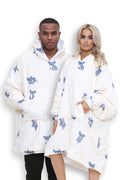 Adult Cream Koala Sherpa Fleece Animal Print Hoodie Blanket