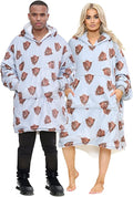 Adult Grey Highland Cow Animal Print Hoodie Blanket