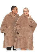 Adult Natural Teddy Fabric Hoodie Blanket