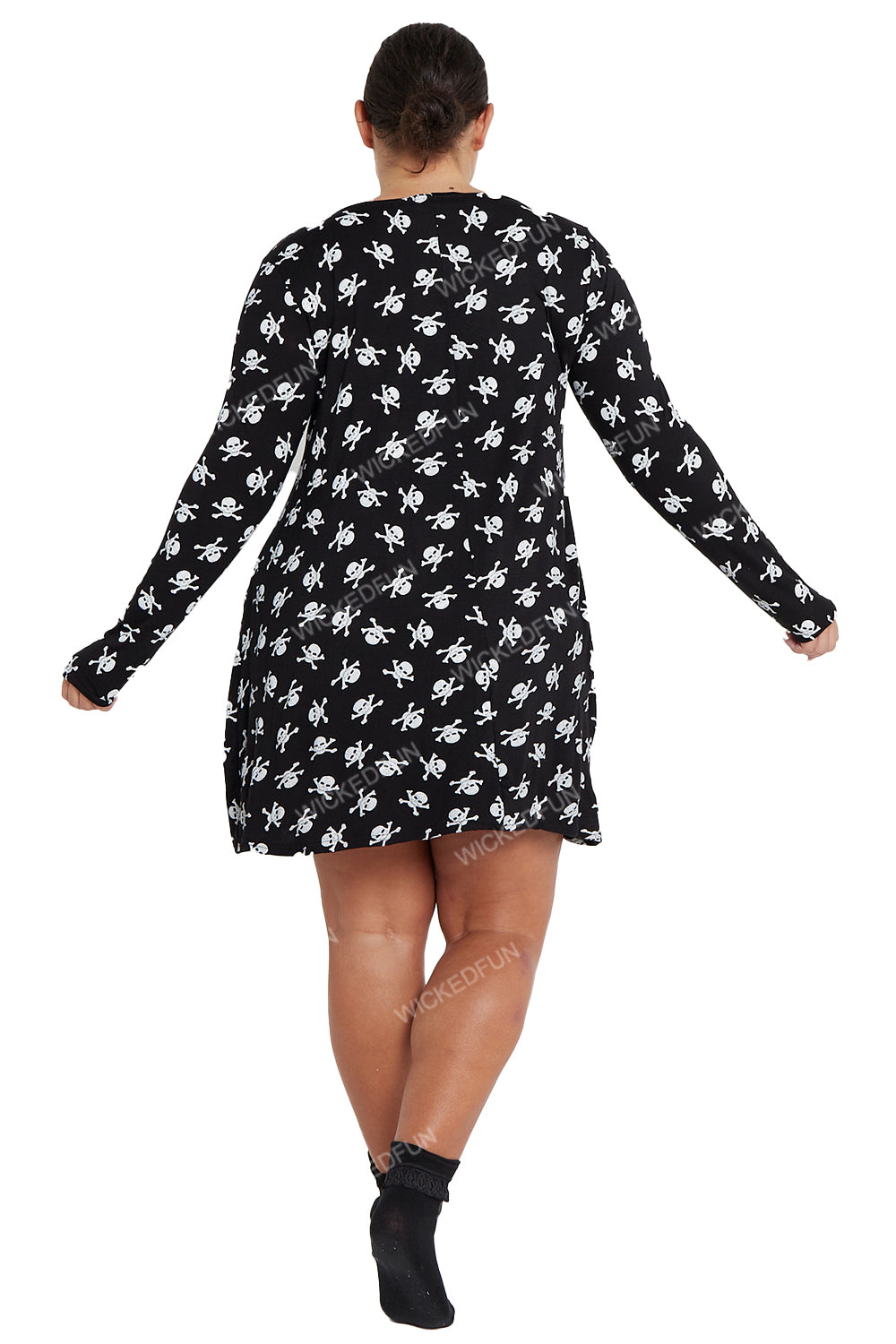 Wickedfun Adult Skull Printed Swing Dress Costume