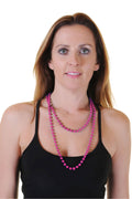 Wickedfun Hot Pink Plastic Beads Necklaces (Approx 48 Inches)