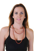 Wickedfun Neon Orange Plastic Beads Necklaces (Approx 48 inches)